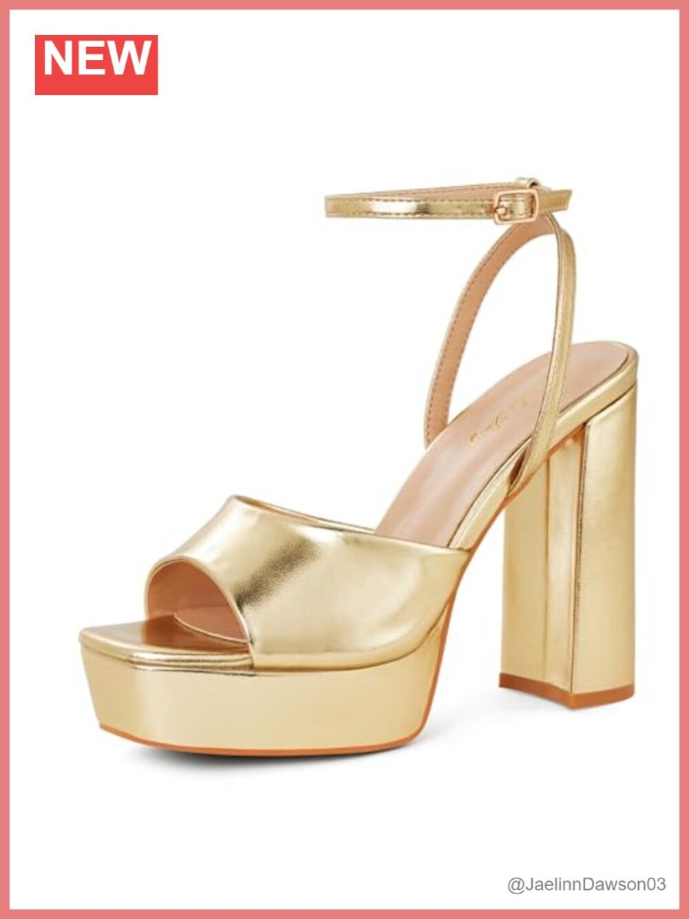 Chunky Platform Heeled Sandals for Women, 4.7 Inch Block Heels, Open Toe Ankle
